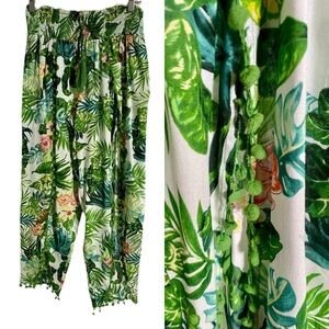 GIRL SOUL Unique NWT Tropical SPLIT Leg GENIE Harem Style Boho Resort PANTS S